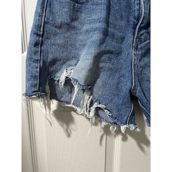 Gracia Women Distressed Denim Shorts Blue Size Large - Picture 4 of 12